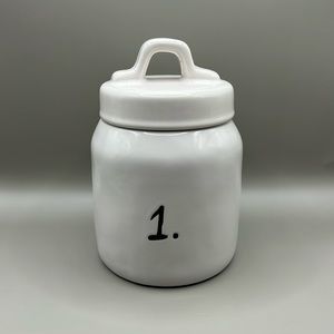 Rae Dunn number 1 baby canister